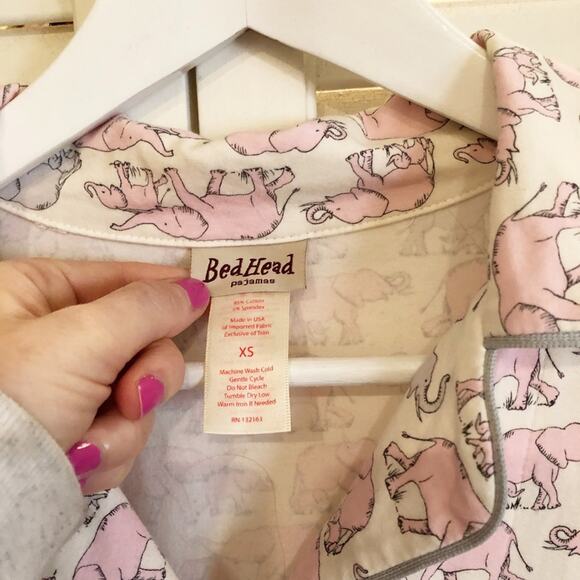 BedHead Pajama Top Pink Elephant - Picture 3 of 6